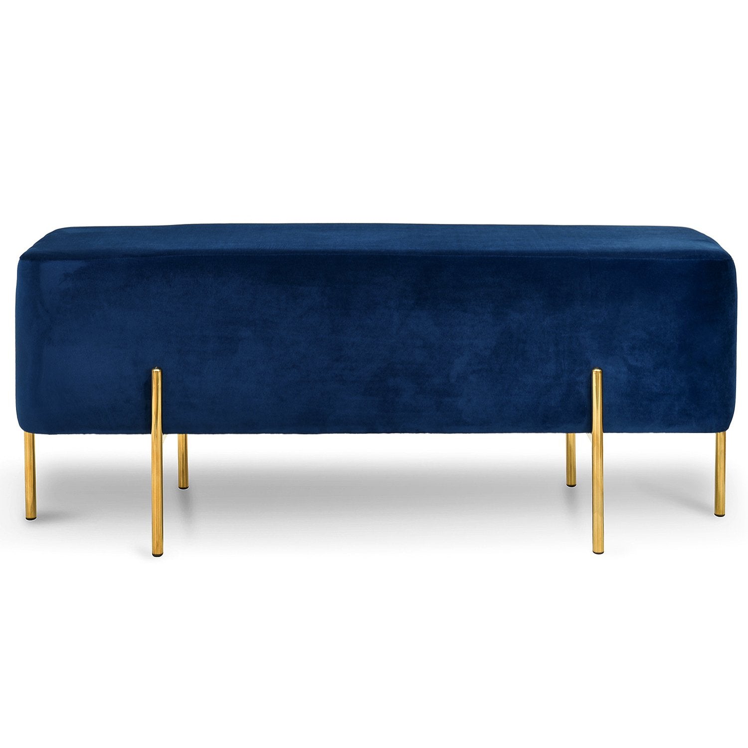 Lila Ottoman - Blue Velvet Seat - Ottomans