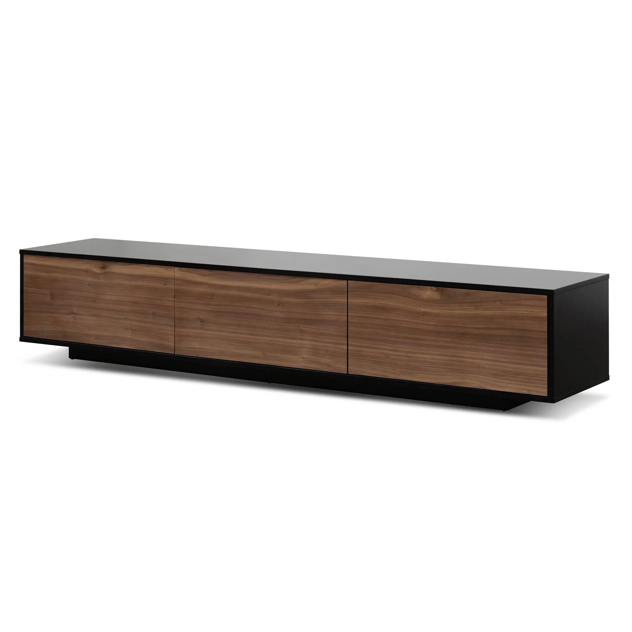 Lila Wooden Entertainment Unit - Black with Walnut Finish - TV Units