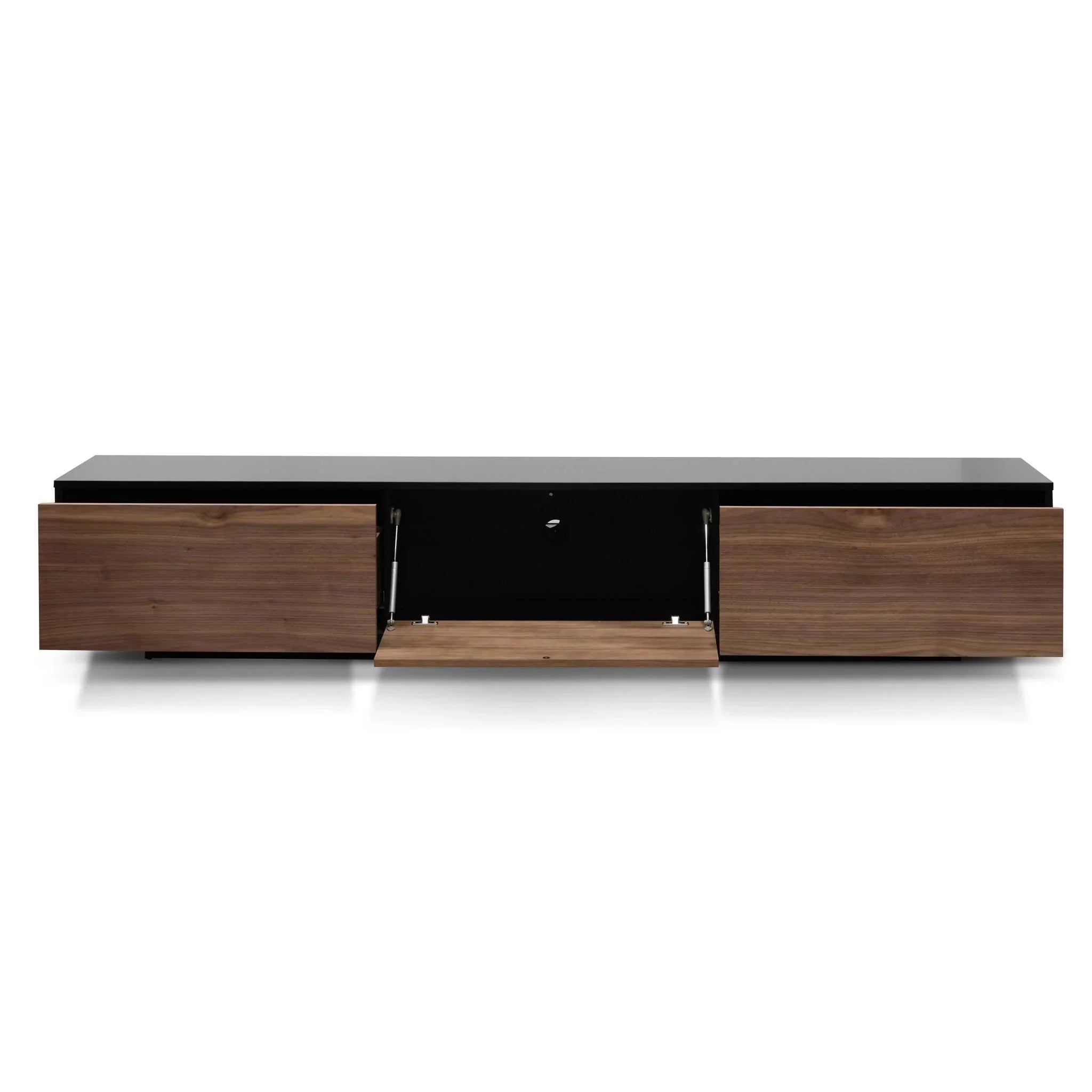 Lila Wooden Entertainment Unit - Black with Walnut Finish - TV Units