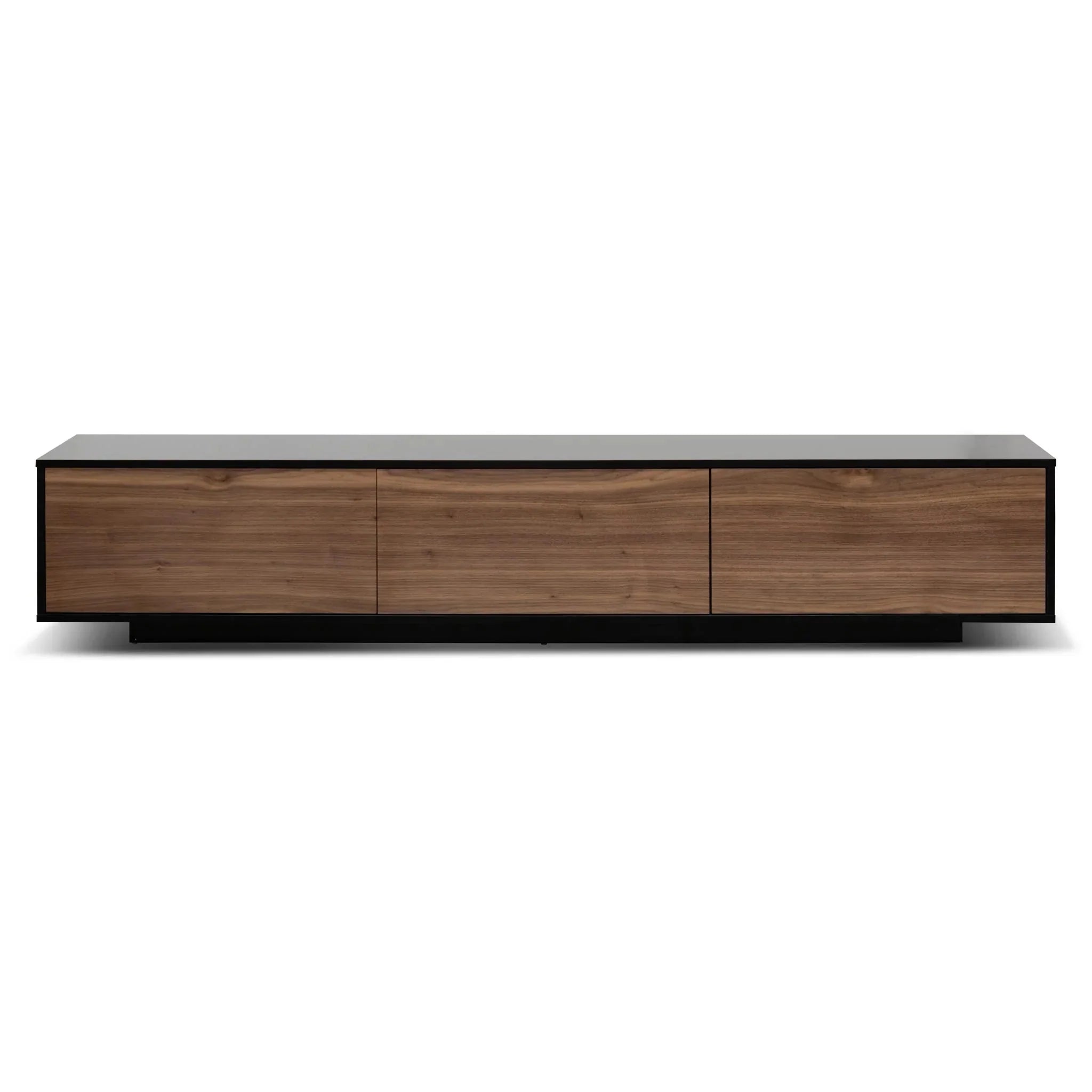 Lila Wooden Entertainment Unit - Black with Walnut Finish - TV Units
