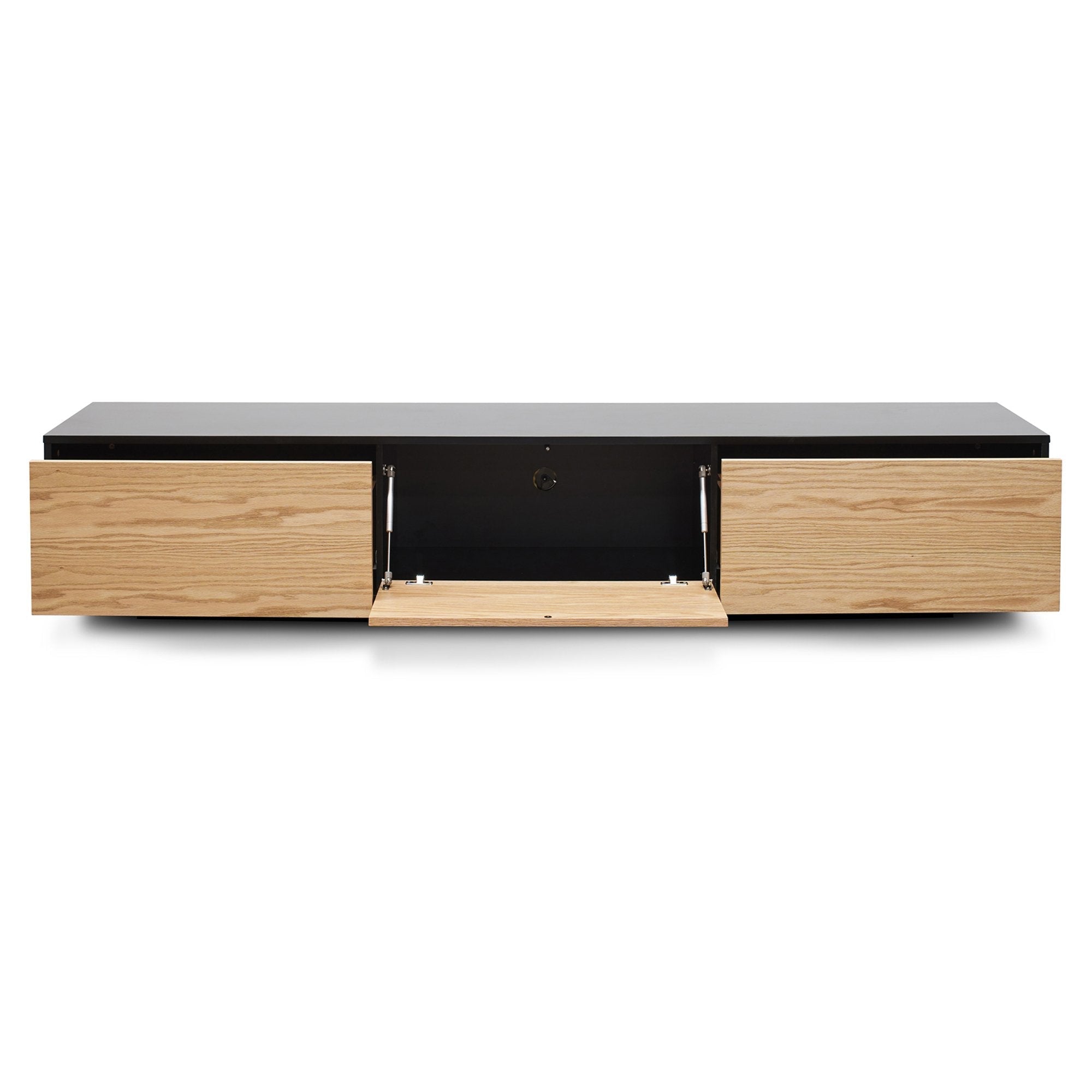 Lily Wooden TV Stand - Black with Natural Drawers - TV Units