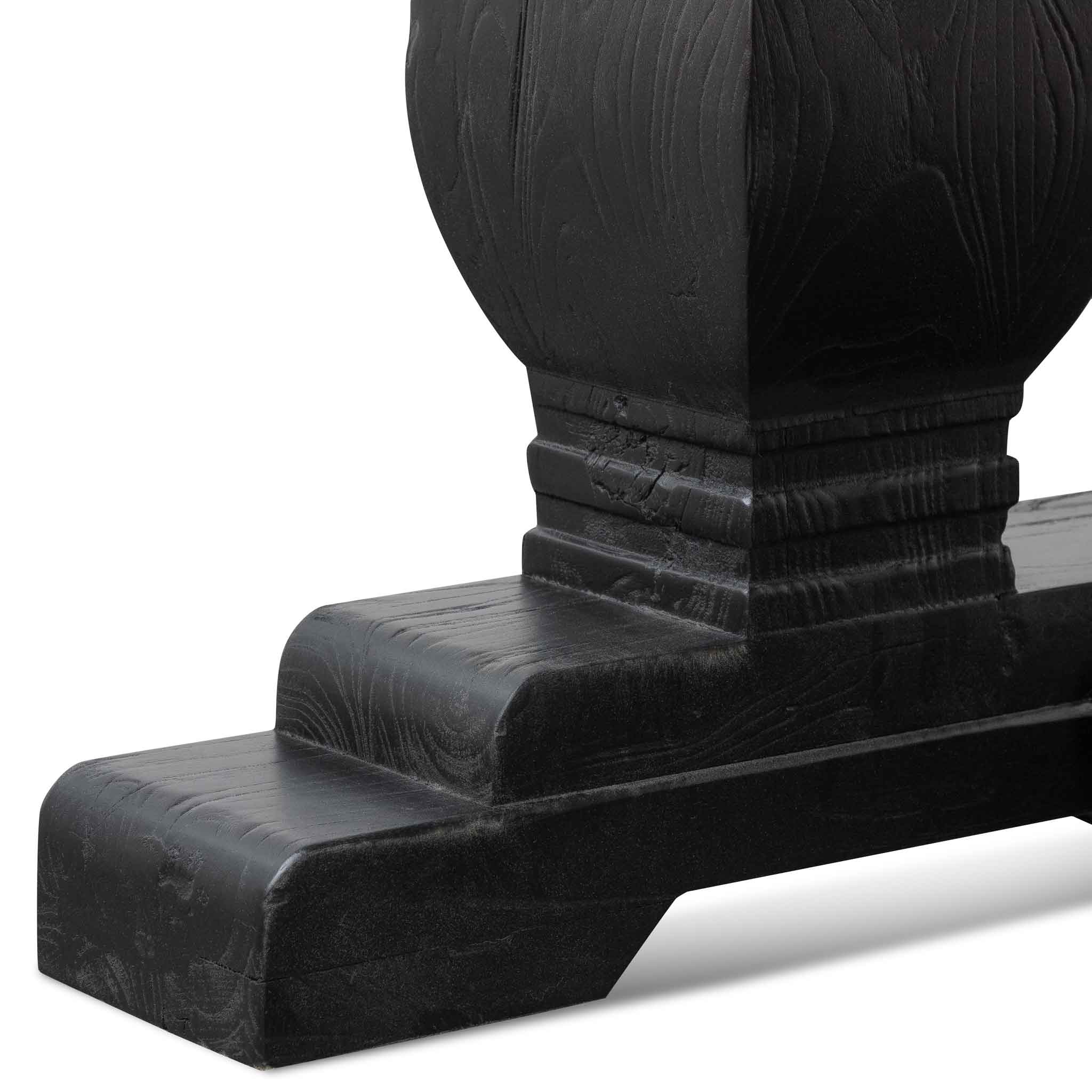 Lima Oak Wood Dining Table 2.4m - Full Black - Dining Tables