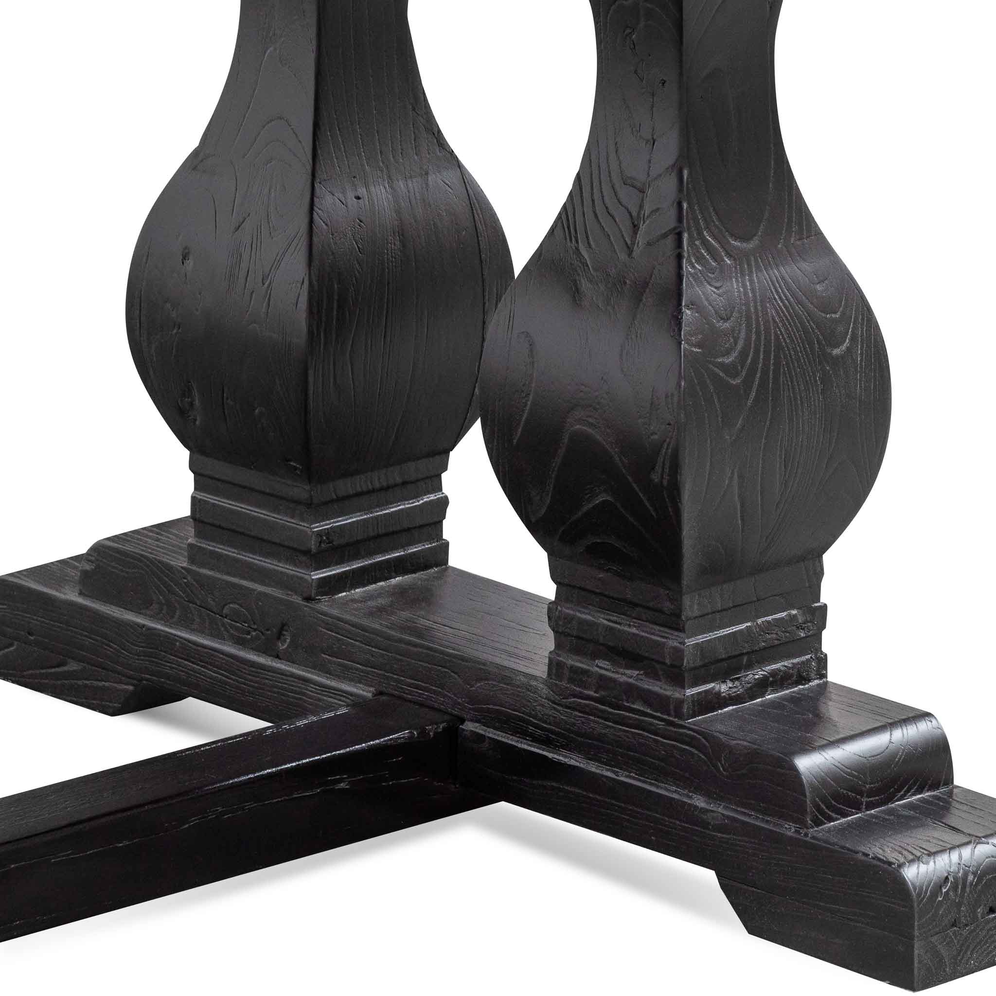 Lima Oak Wood Dining Table 2.4m - Full Black - Dining Tables