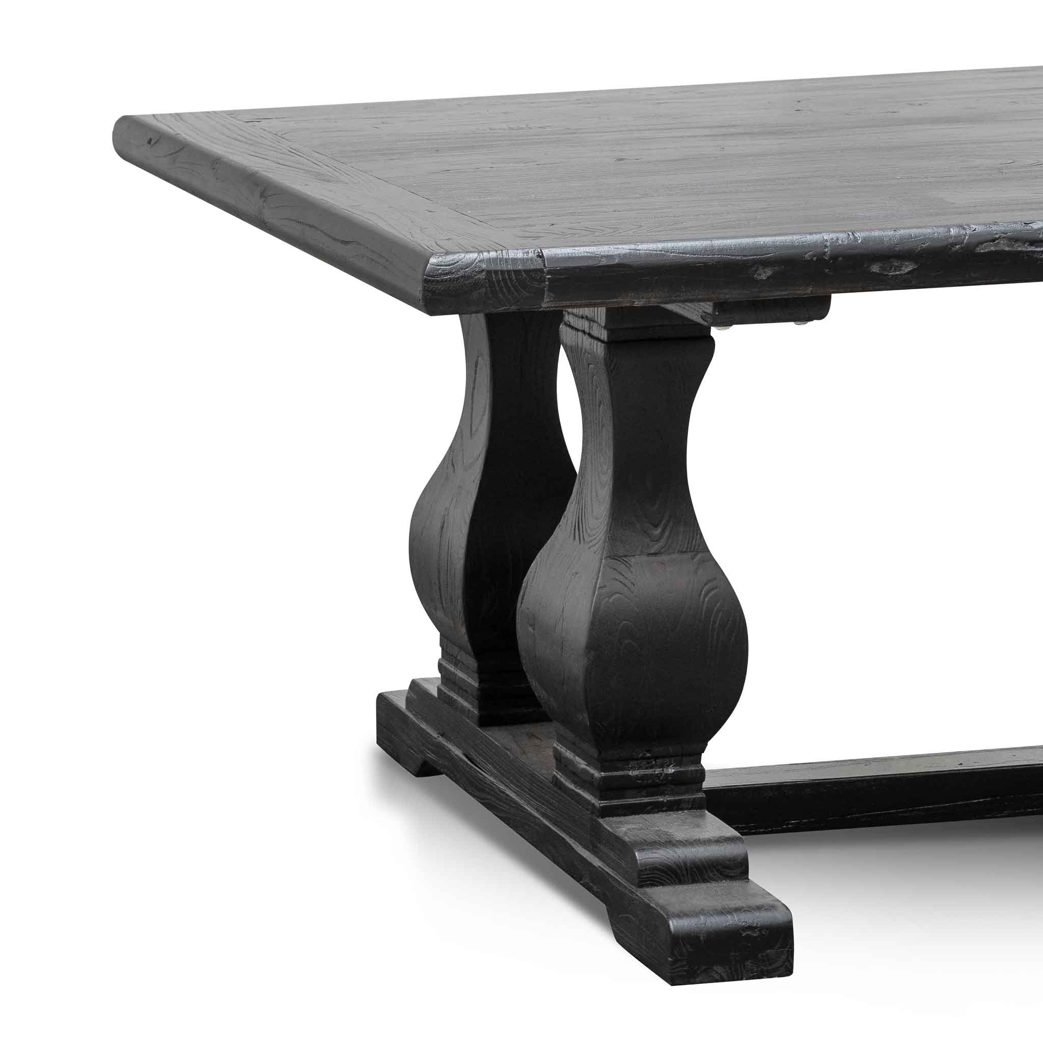 Lima Oak Wood Dining Table 2.4m - Full Black - Dining Tables