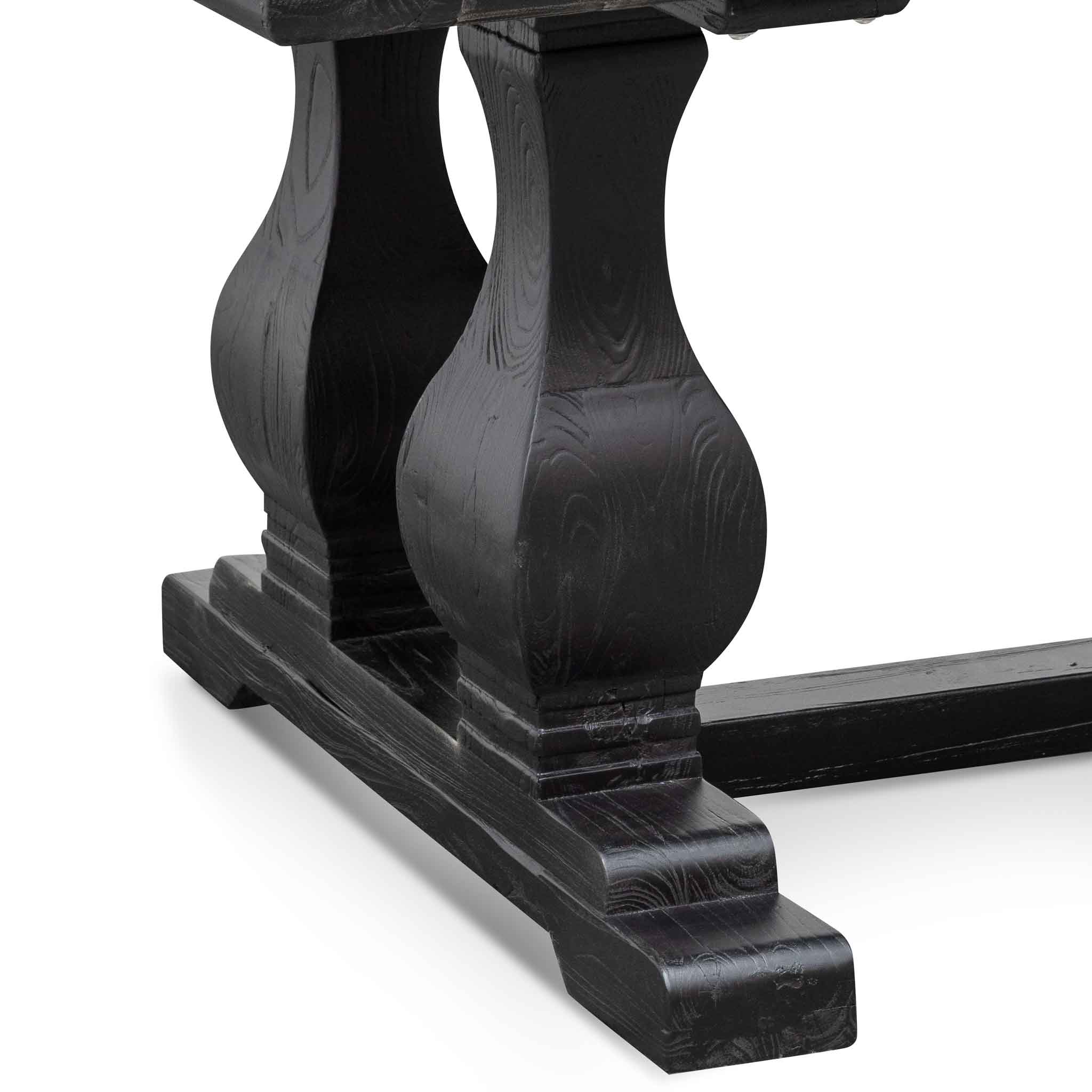 Lima Oak Wood Dining Table 2.4m - Full Black - Dining Tables