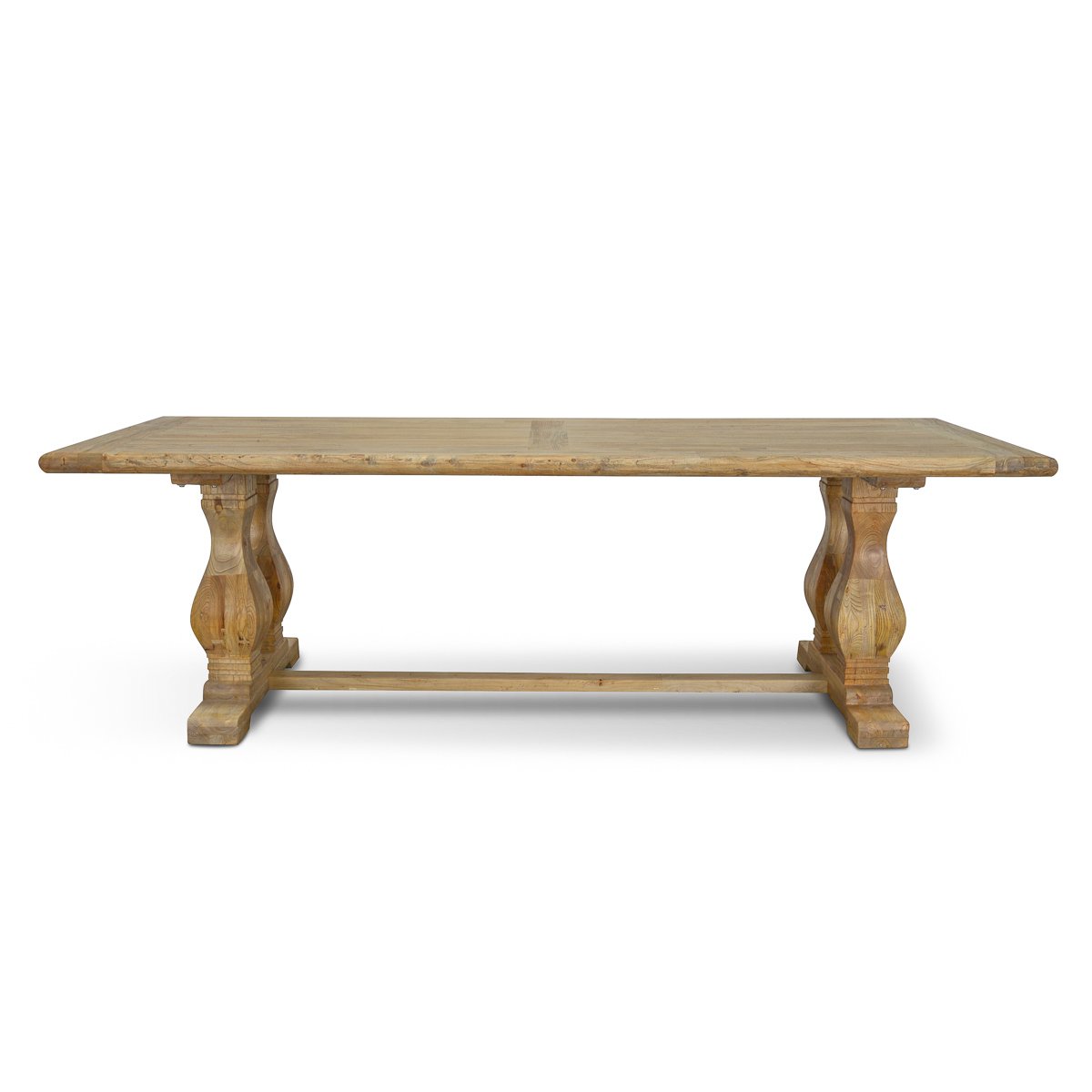 Lima Oak Wood Dining Table 2.4m - Rustic Natural - Dining Tables