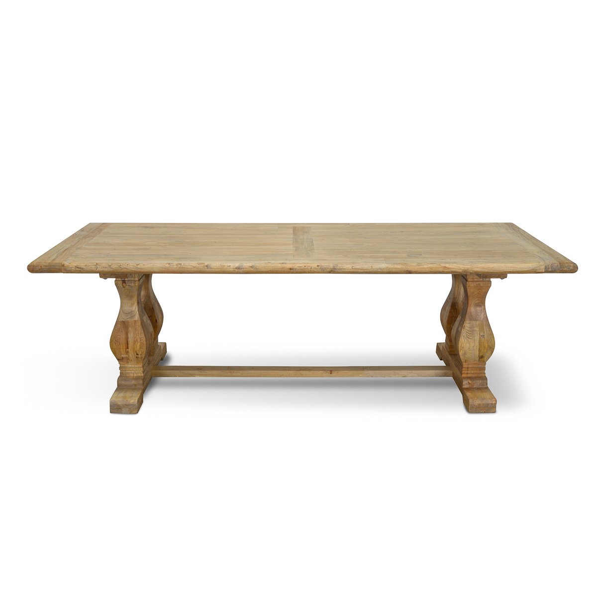 Lima Oak Wood Dining Table 2.4m - Rustic Natural - Dining Tables