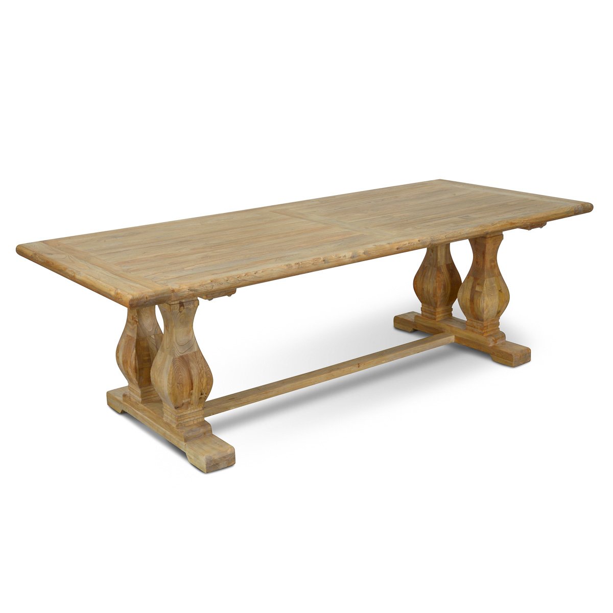 Lima Oak Wood Dining Table 2.4m - Rustic Natural - Dining Tables