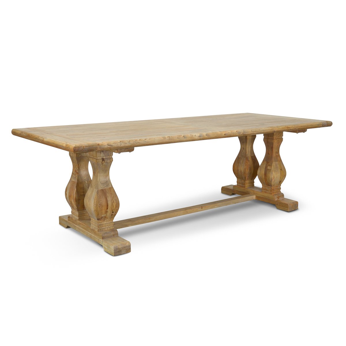 Lima Oak Wood Dining Table 2.4m - Rustic Natural - Dining Tables