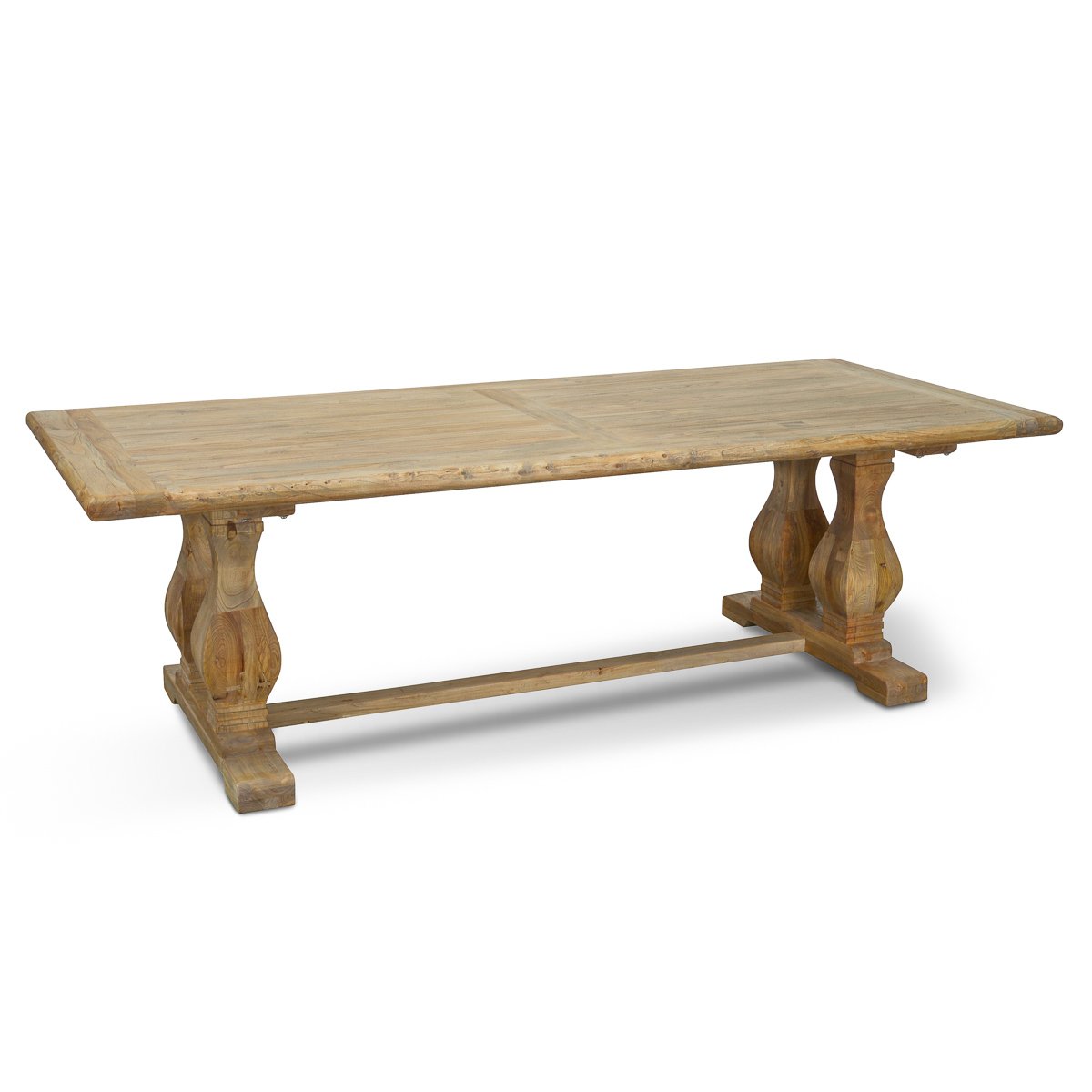 Lima Oak Wood Dining Table 2.4m - Rustic Natural - Dining Tables