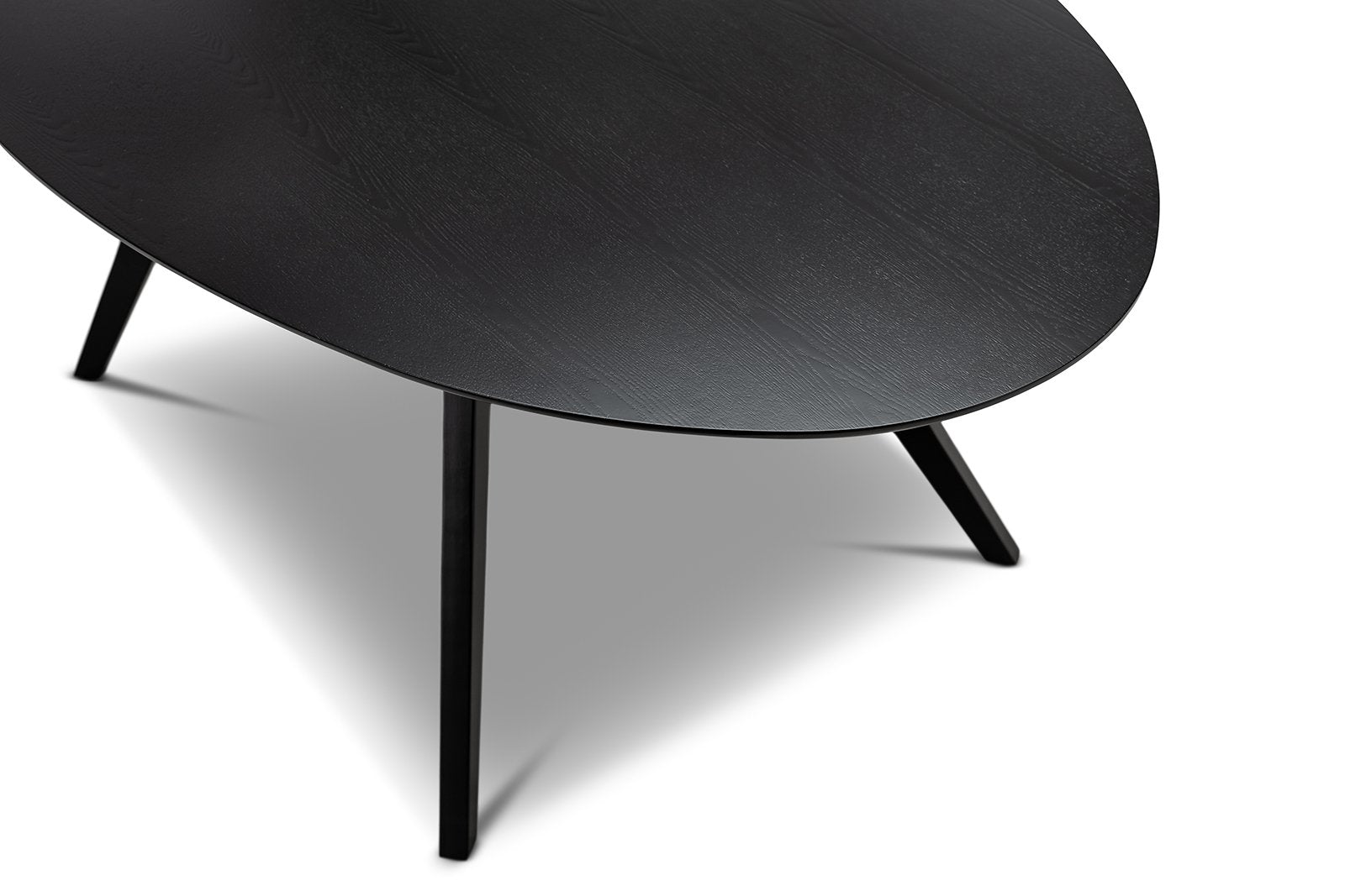 Lint 1.8m Oval Oak Dining Table - Black - Dining Tables