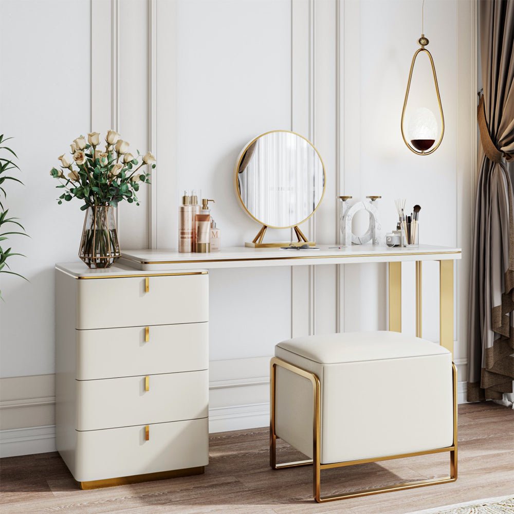 Lisbon White Elegance Vanity Set - Make-Up Vanity