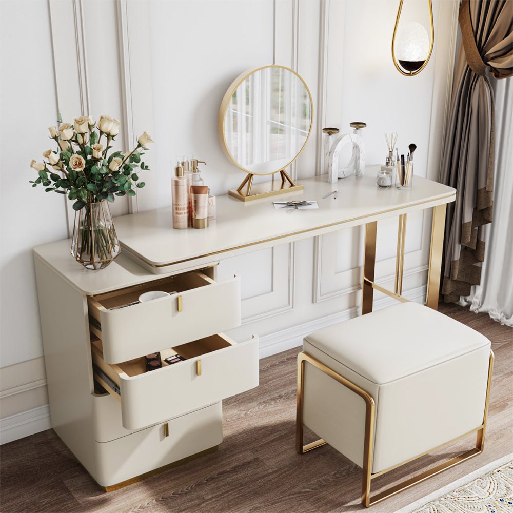 Lisbon White Elegance Vanity Set - Make-Up Vanity
