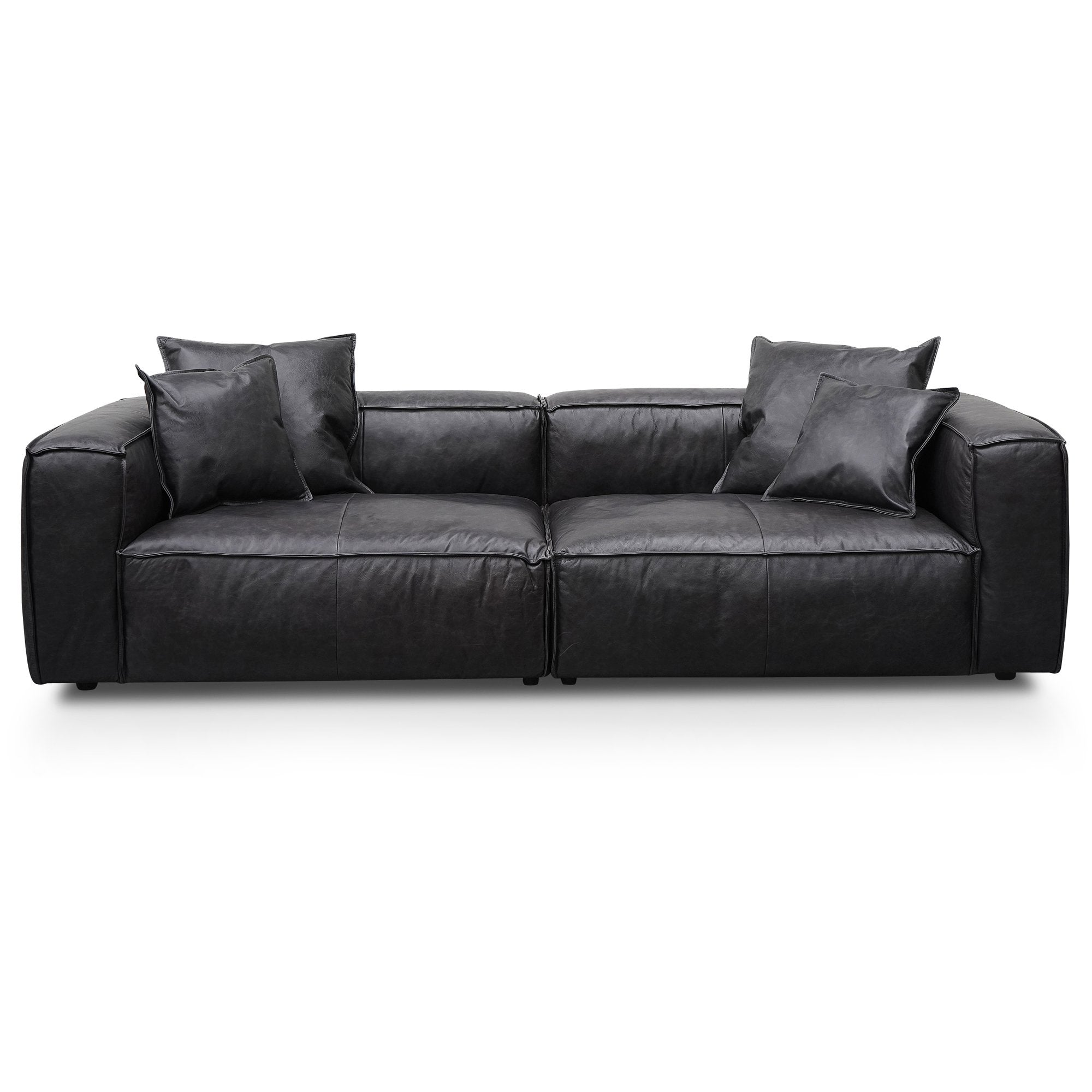 Loft 4S Sofa - Charcoal Leather - Sofas