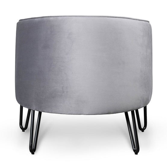 Logan Dark Grey Velvet Armchair - Armchairs