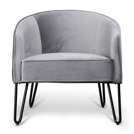 Logan Dark Grey Velvet Armchair - Armchairs