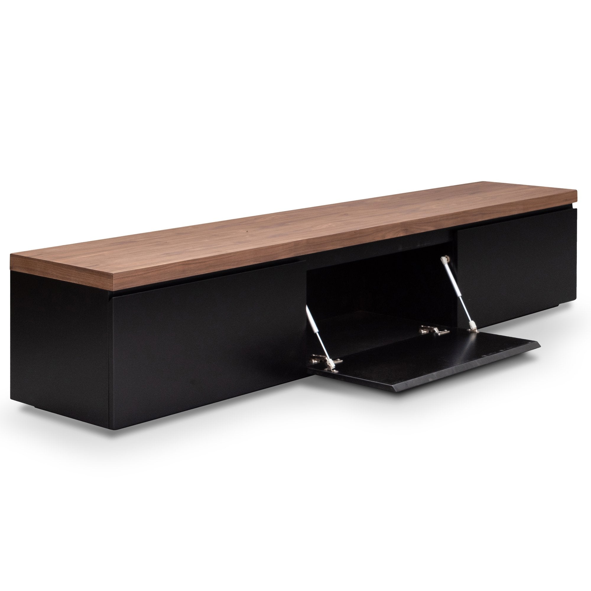Lucas Black TV Stand - Walnut Top - TV Units