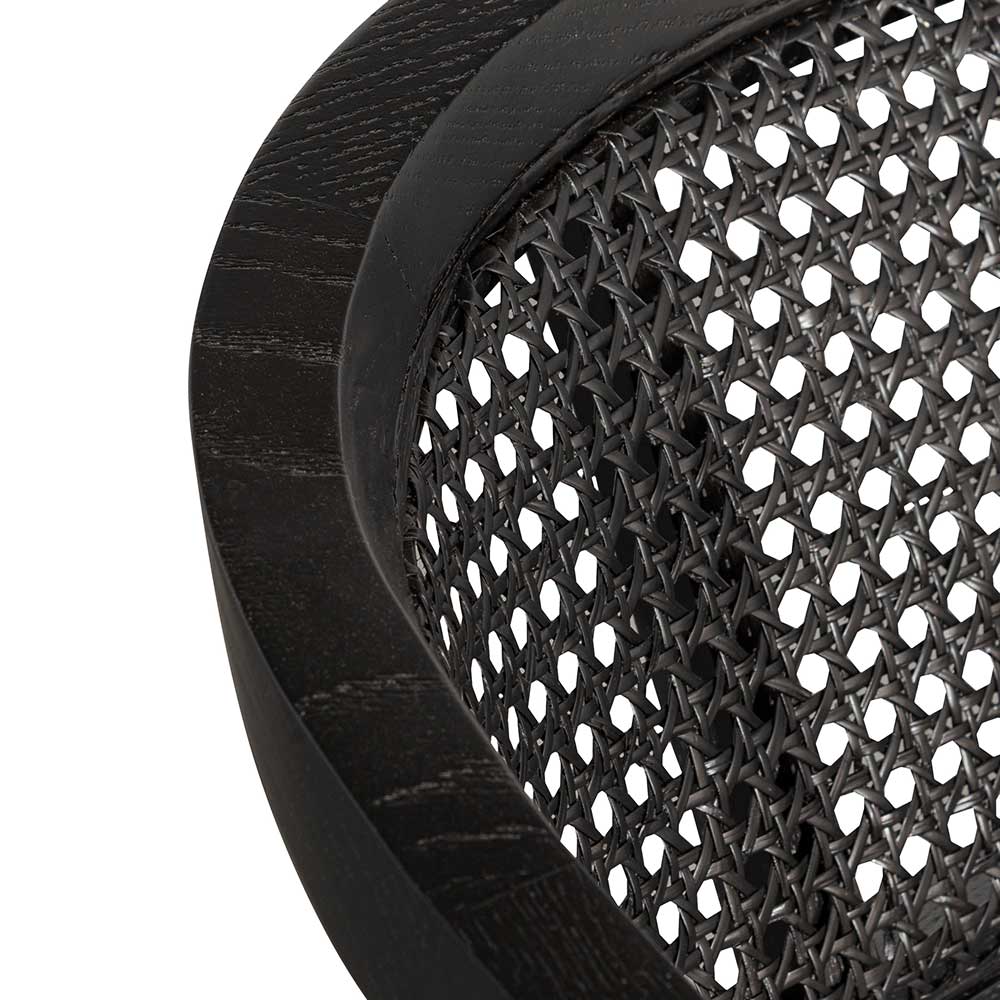 Lucas Black Wood Dining Chair - Grey Seat - Dining Chairs