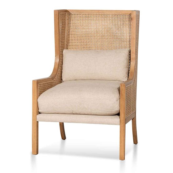 Lucas Wingback Rattan Armchair - Distress Natural - Sand White - Armchairs