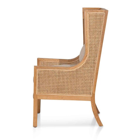 Lucas Wingback Rattan Armchair - Distress Natural - Sand White - Armchairs