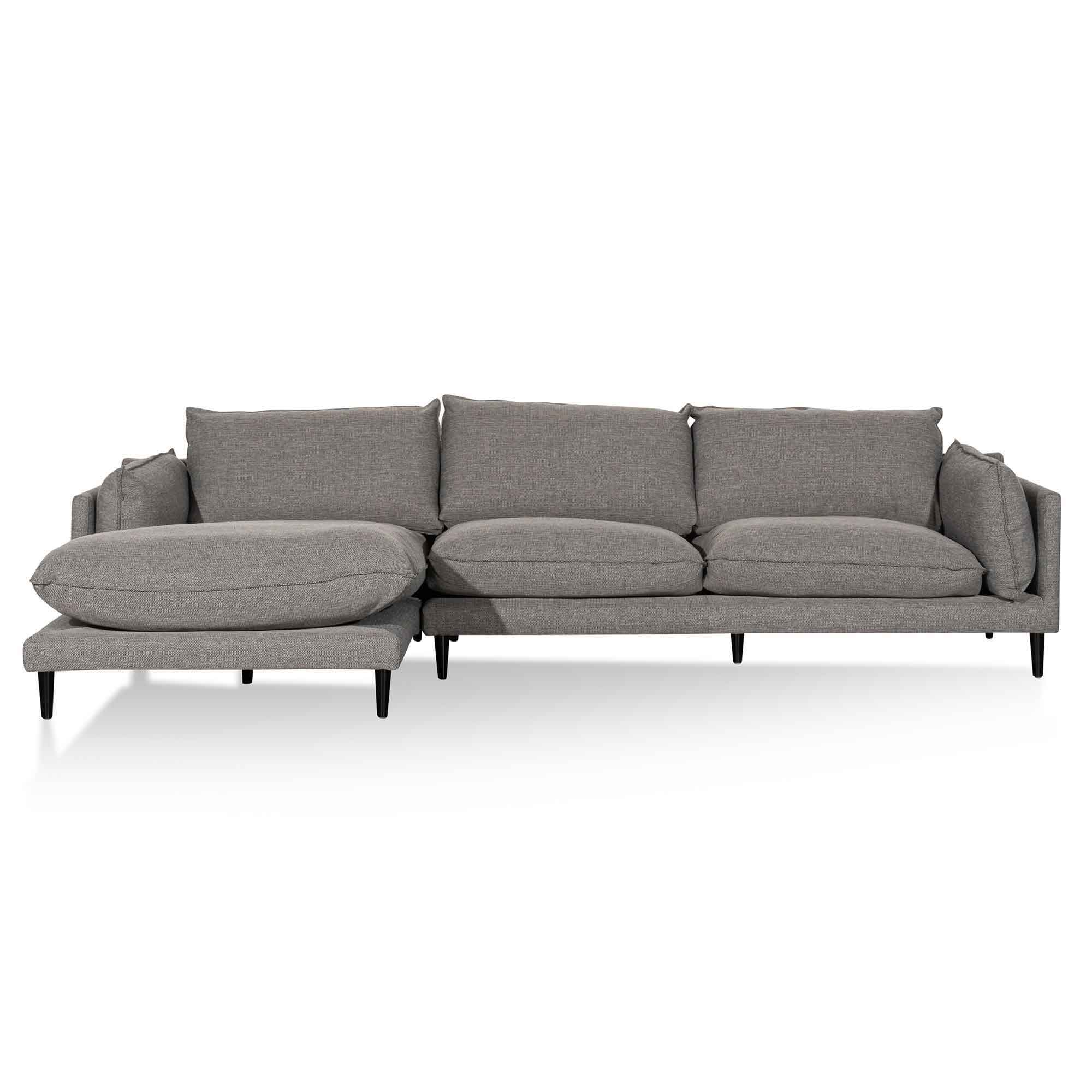 Lucio 4S Left Chaise Sofa - Graphite Grey - Sofas
