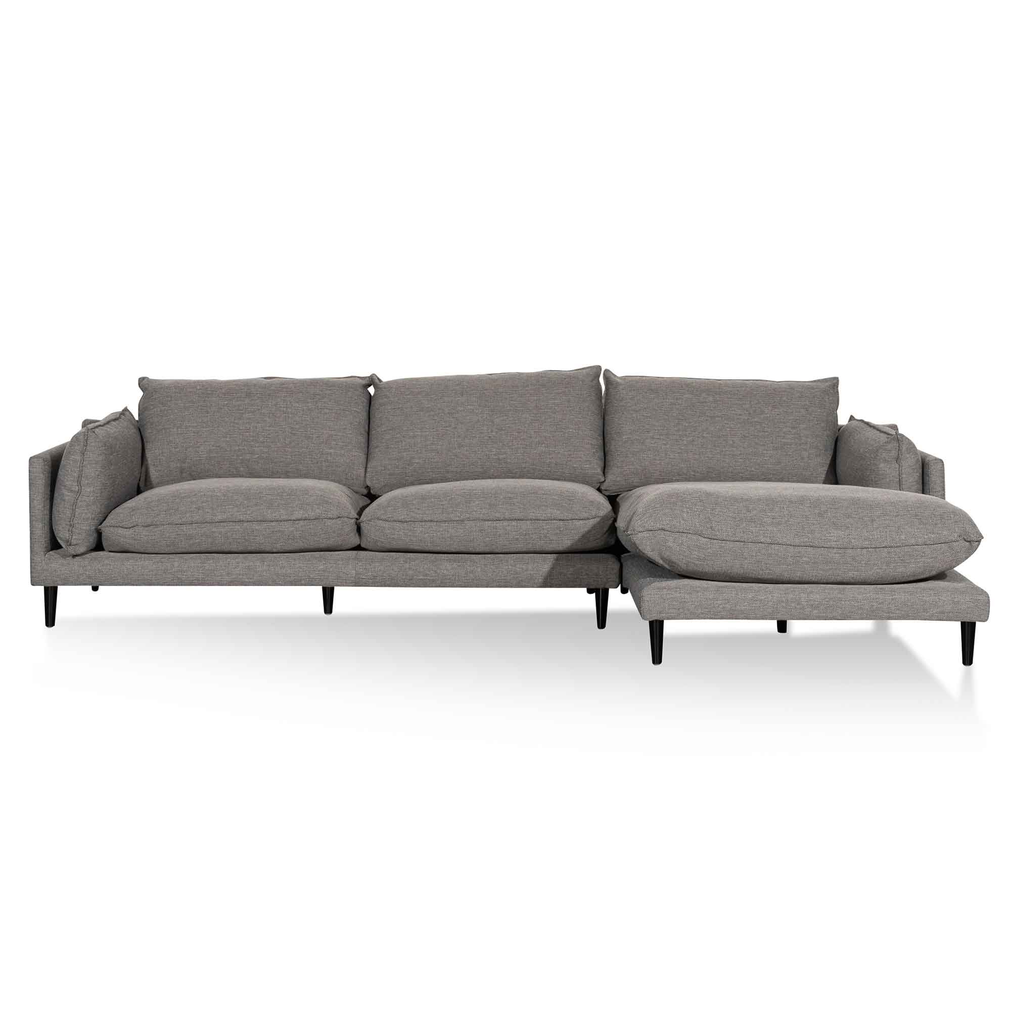 Lucio 4S Right Chaise Sofa - Graphite Grey - Sofas