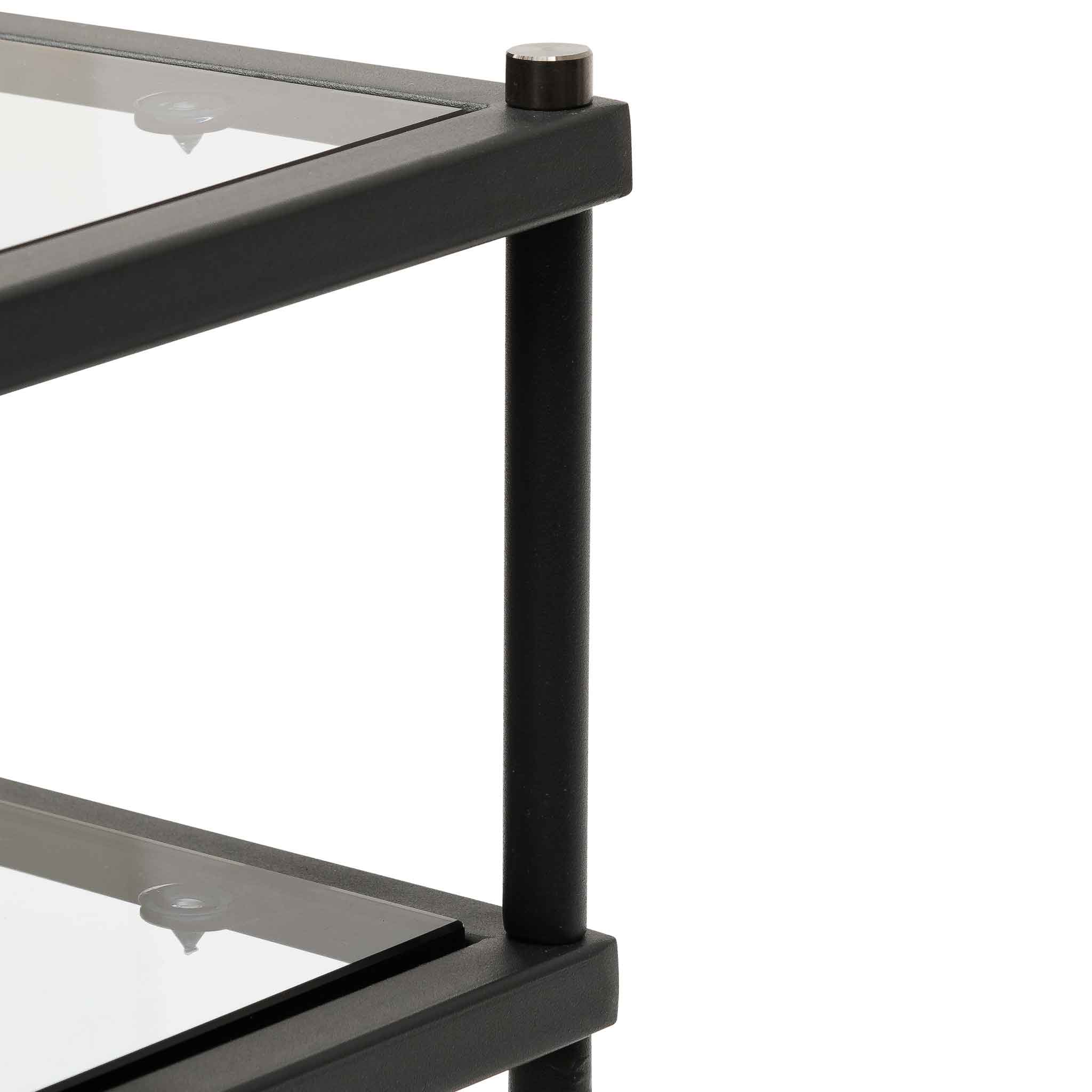 Luka Grey Glass Console Table - Black Base - Console