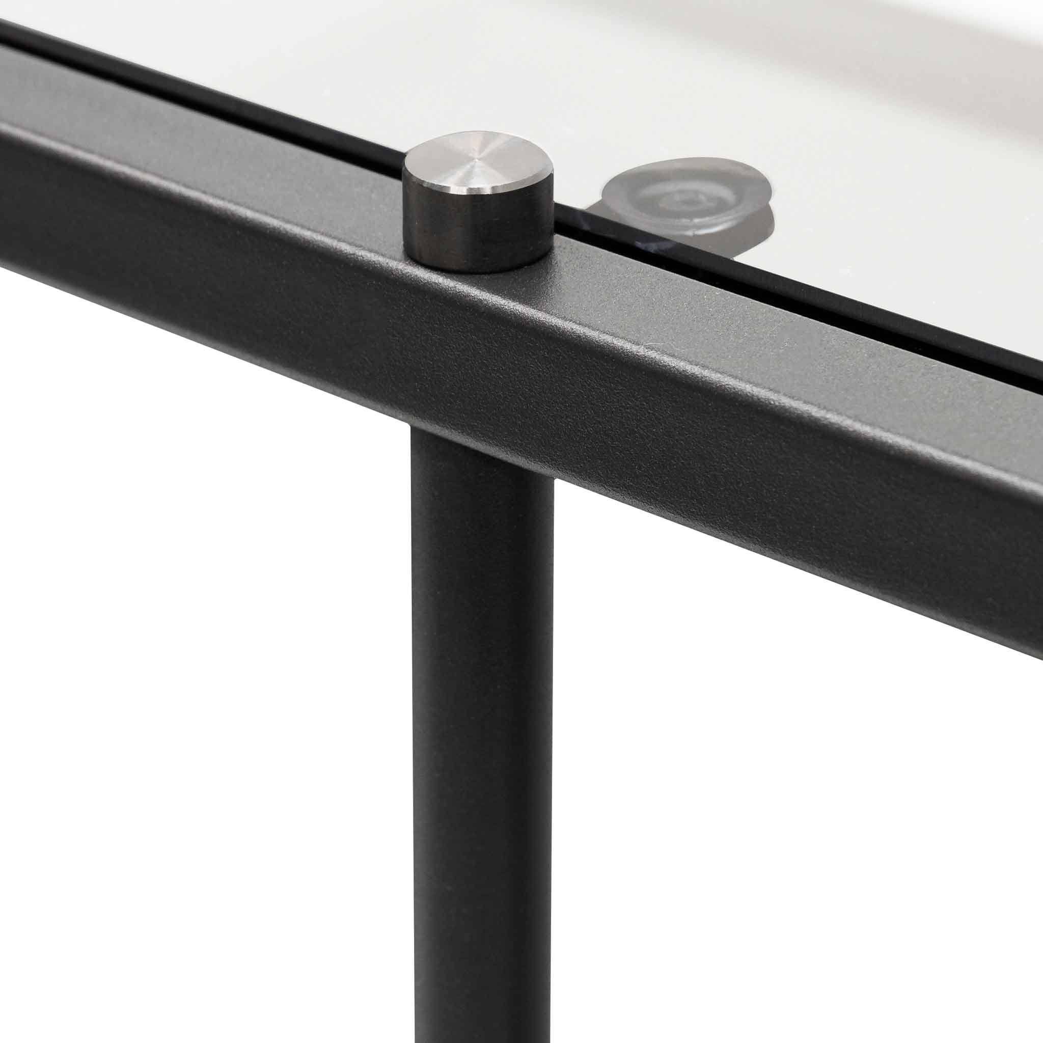 Luka Grey Glass Console Table - Black Base - Console