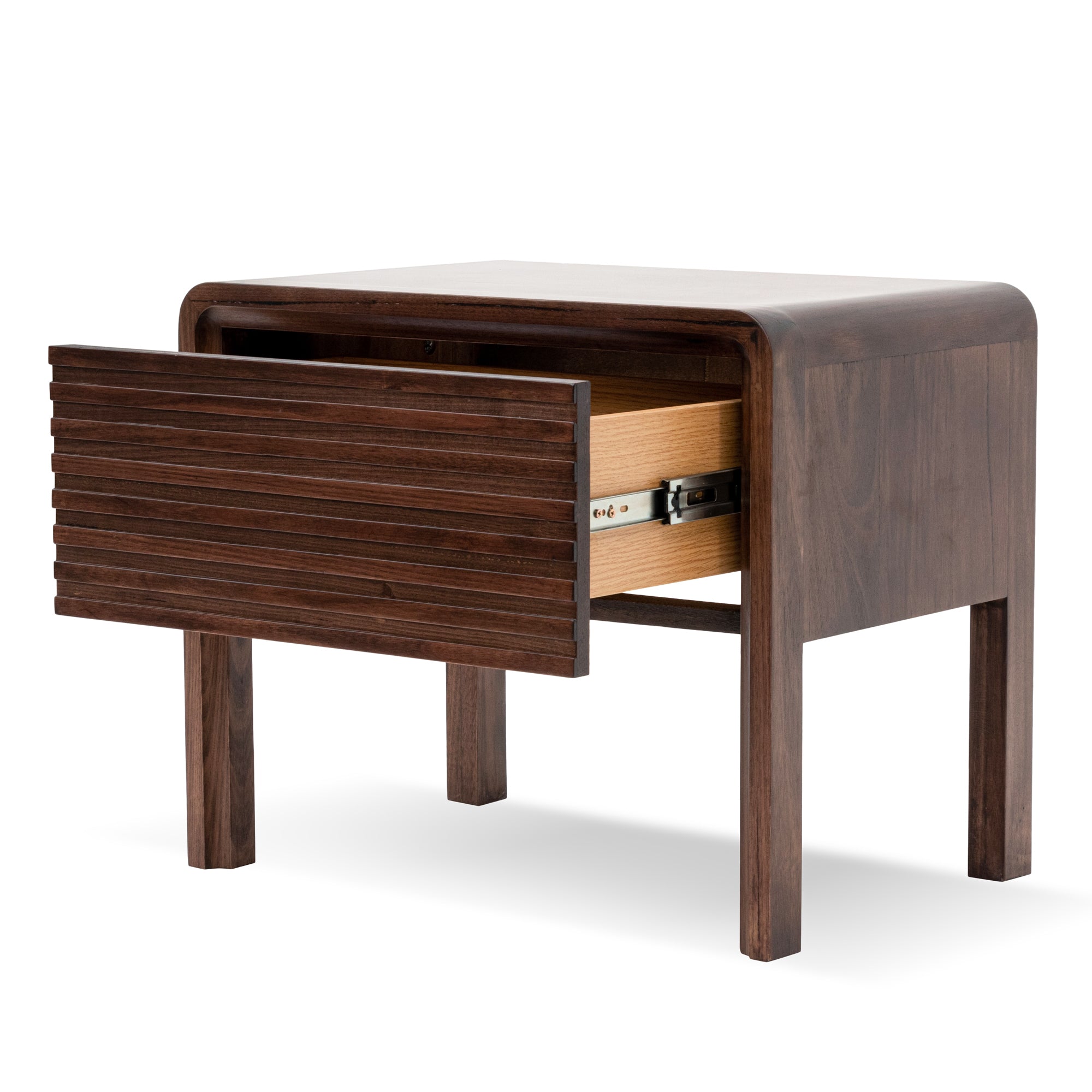 Lulu Single Drawer Bedside Table - Walnut - Bedside Tables