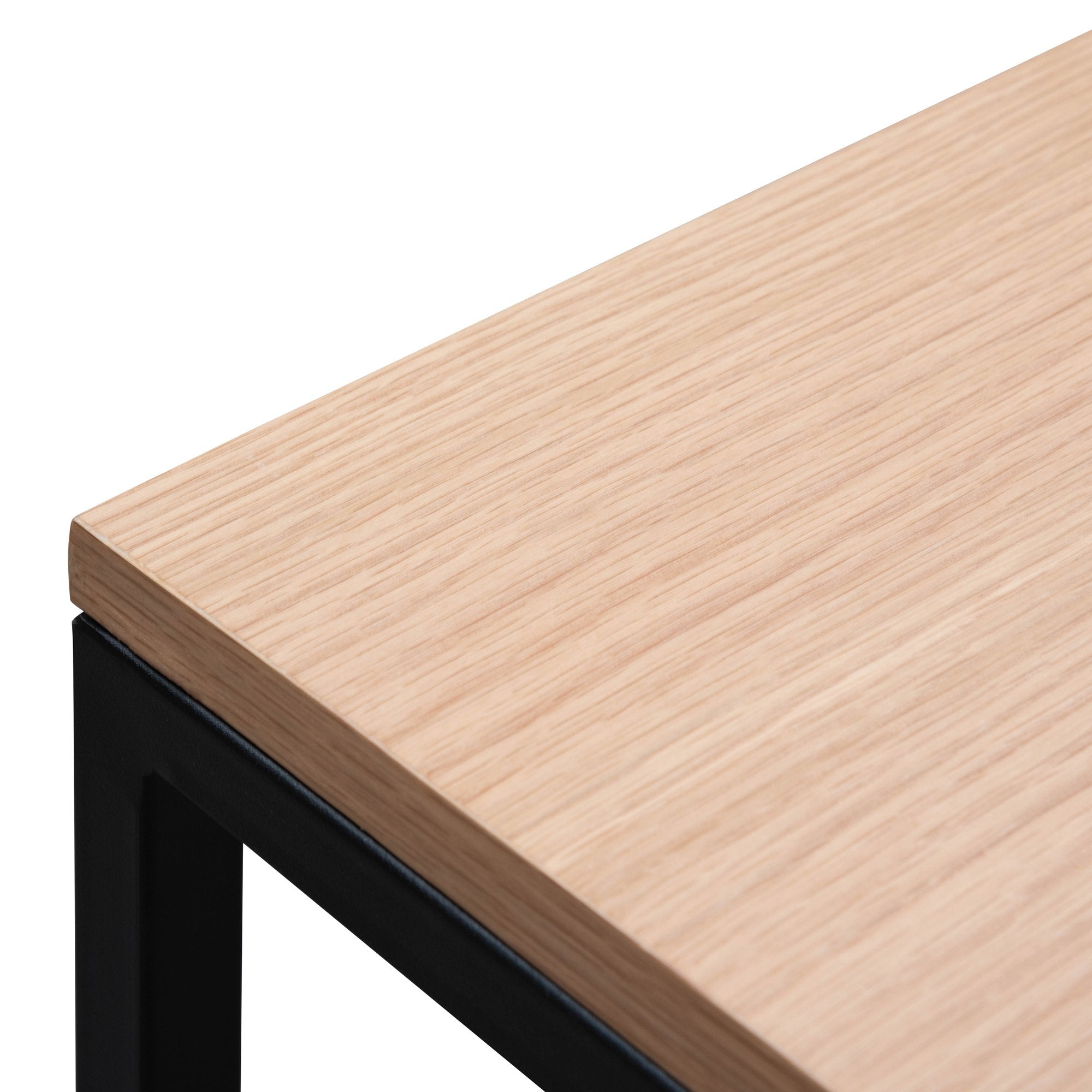 Luna 1.2m Natural Wood Console Table - Black - Console