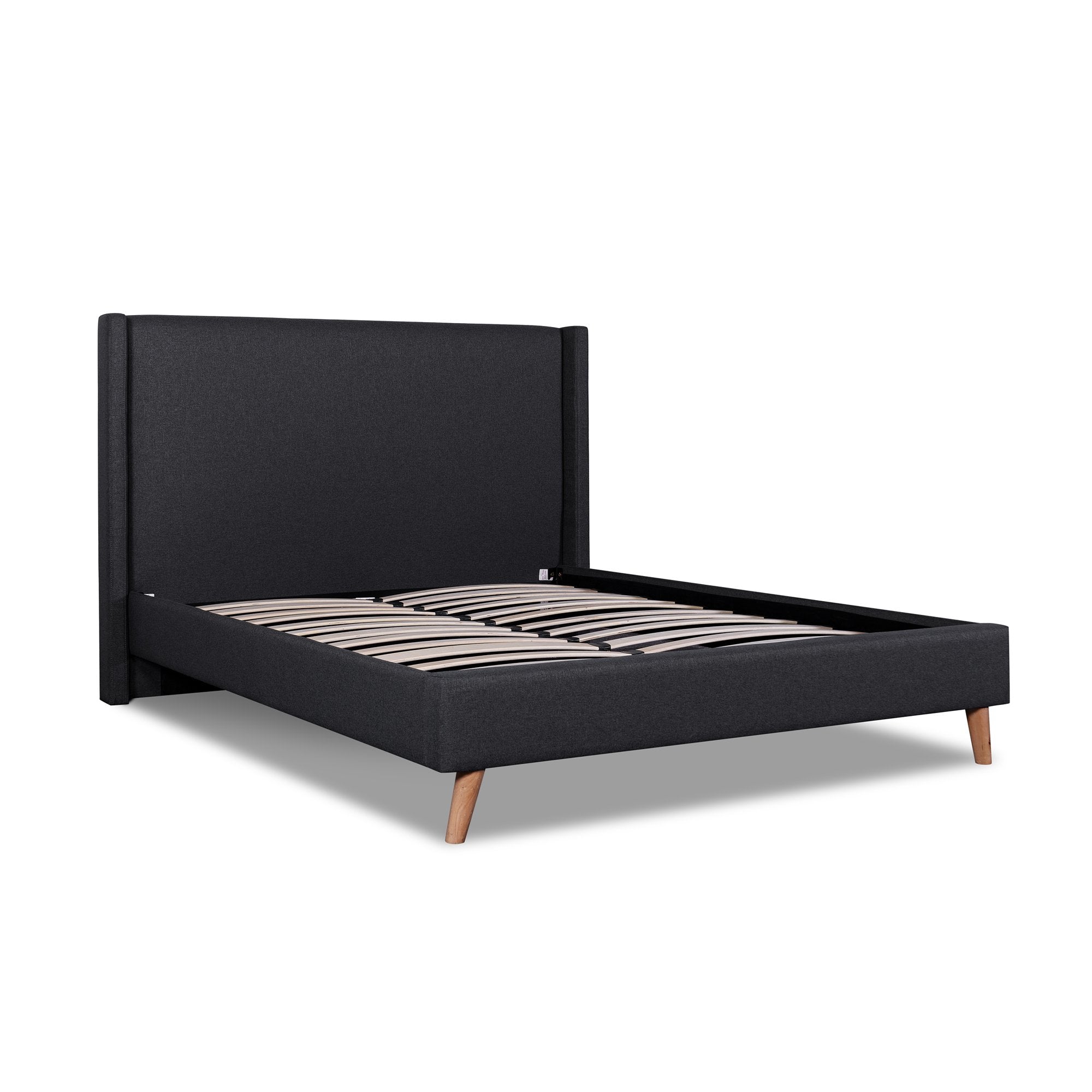 Luna Queen Fabric Bed Frame - Black - Beds