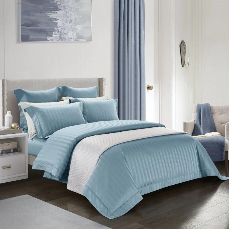 Luxurious 1200-Thread-Count Light Blue Duvet Cover Set (Egyptian Cotton) - Duvet Covers