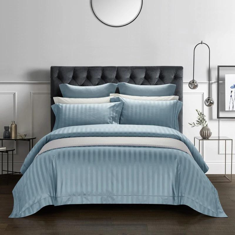 Luxurious 1200-Thread-Count Light Blue Duvet Cover Set (Egyptian Cotton) - Duvet Covers