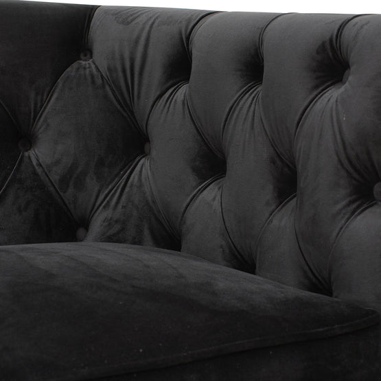 Lydia Black Velvet Armchair - Brushed Gold Base - Armchairs