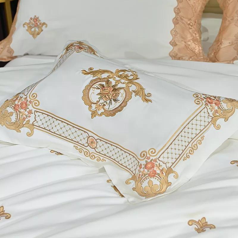 Madeline Golden Embroidery Duvet Cover Set (Egyptian Cotton) - Duvet Covers