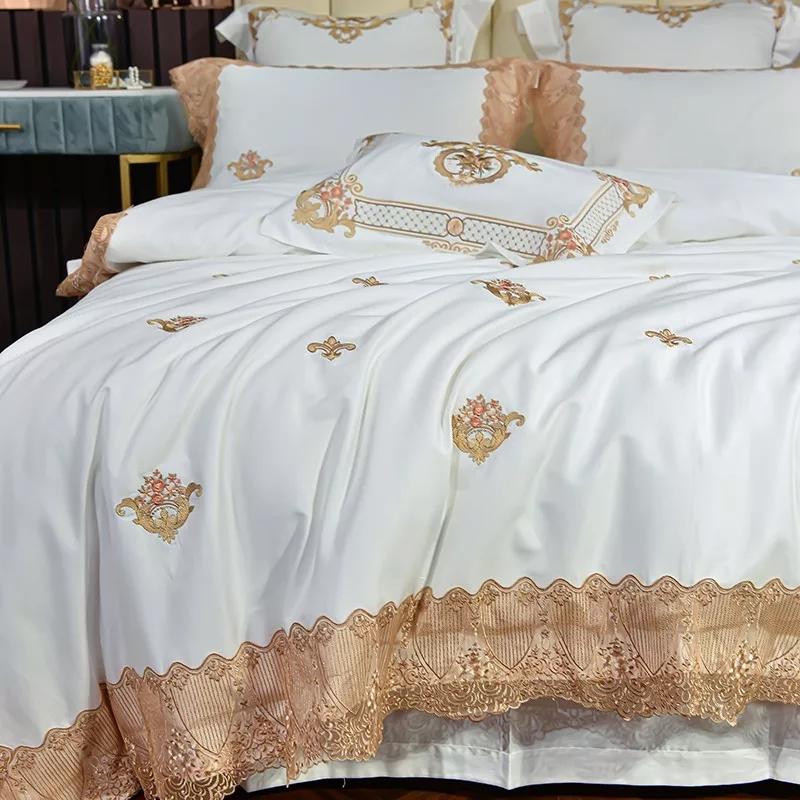 Madeline Golden Embroidery Duvet Cover Set (Egyptian Cotton) - Duvet Covers