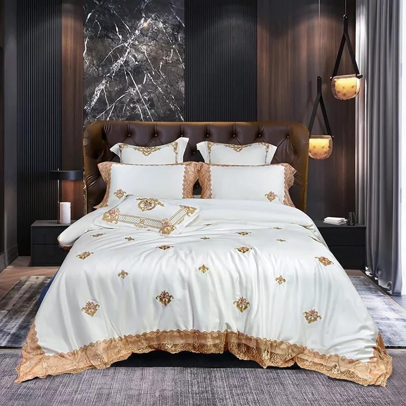 Madeline Golden Embroidery Duvet Cover Set (Egyptian Cotton) - Duvet Covers