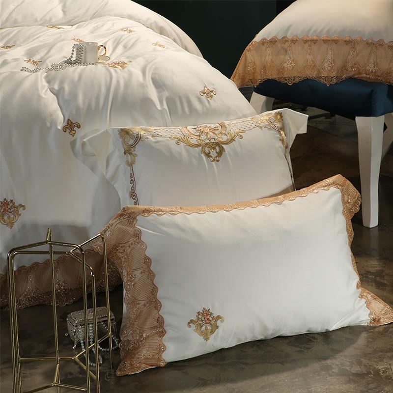 Madeline Golden Embroidery Duvet Cover Set (Egyptian Cotton) - Duvet Covers