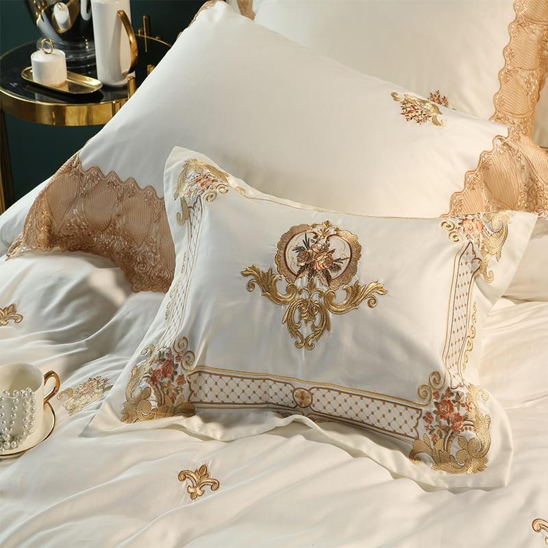 Madeline Golden Embroidery Duvet Cover Set (Egyptian Cotton) - Duvet Covers