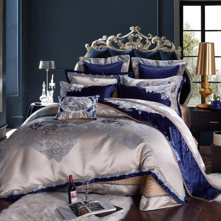 Majestic Blue Duvet Cover Set (1000 TC) - Duvet Covers