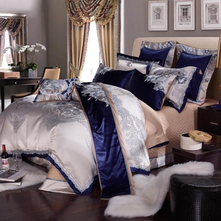 Majestic Blue Duvet Cover Set (1000 TC) - Duvet Covers