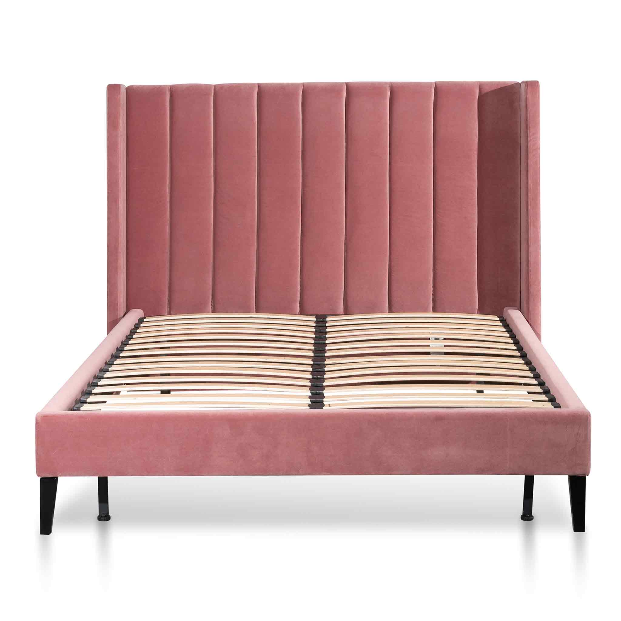 Mark C.King Bed Frame - Blush Peach Velvet - Beds