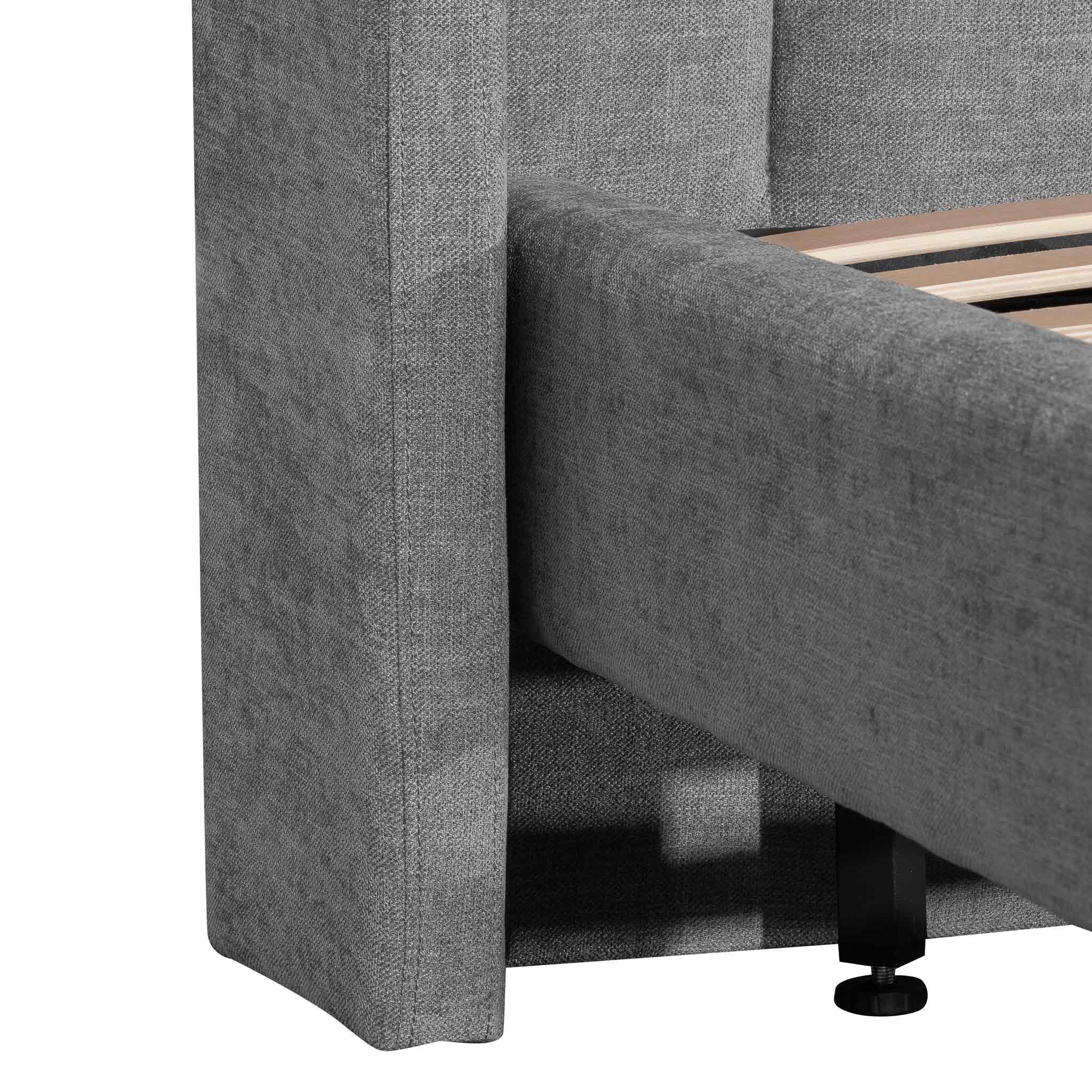 Mark Fabric King Bed Frame - Fossil Grey - Beds
