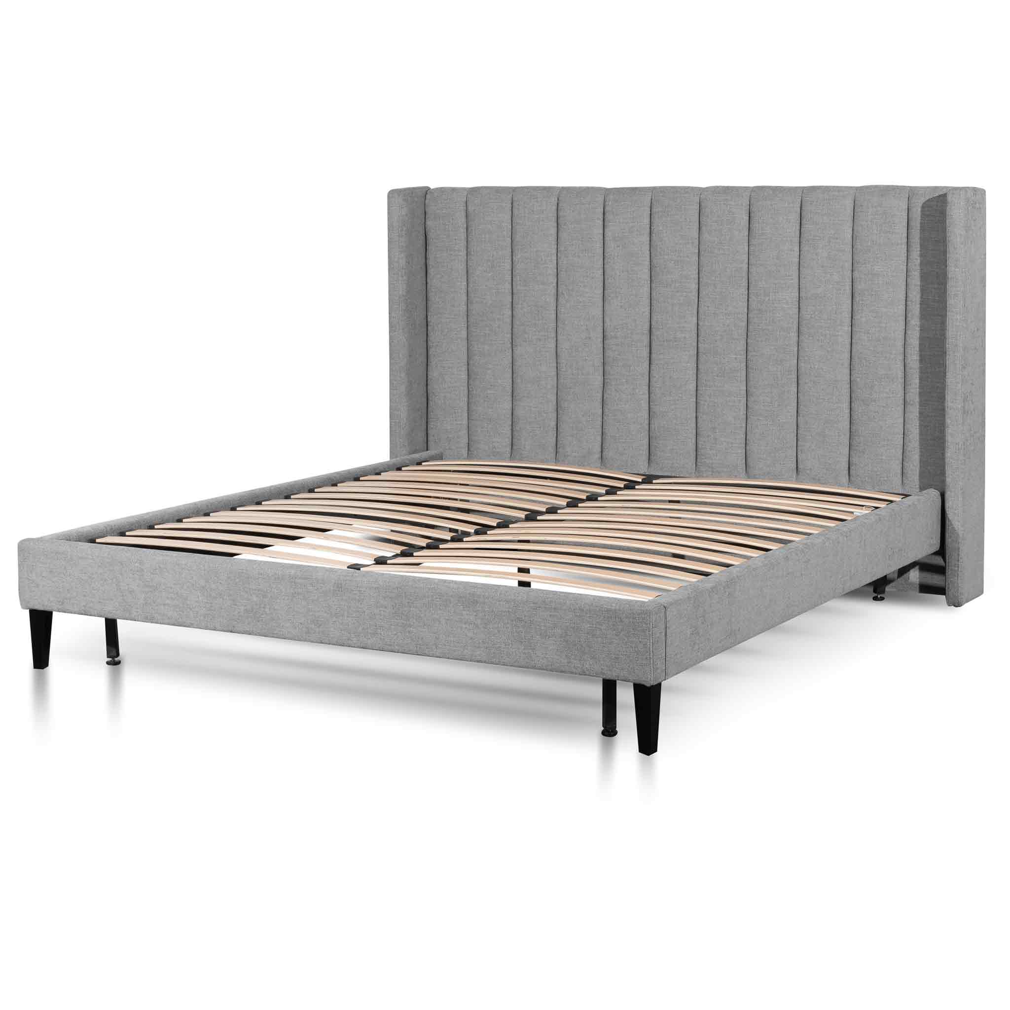 Mark Fabric King Bed Frame - Fossil Grey - Beds