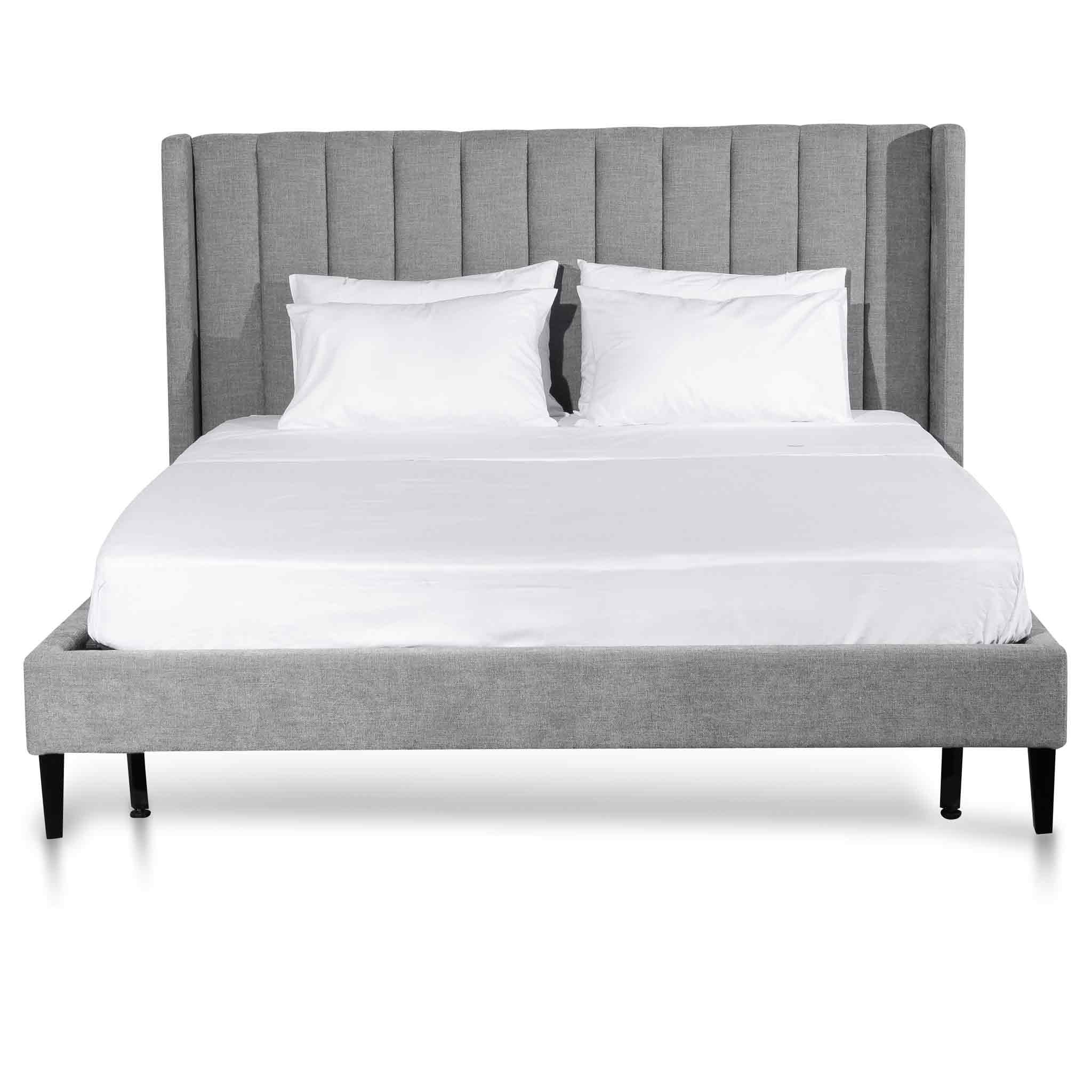 Mark Fabric King Bed Frame - Fossil Grey - Beds