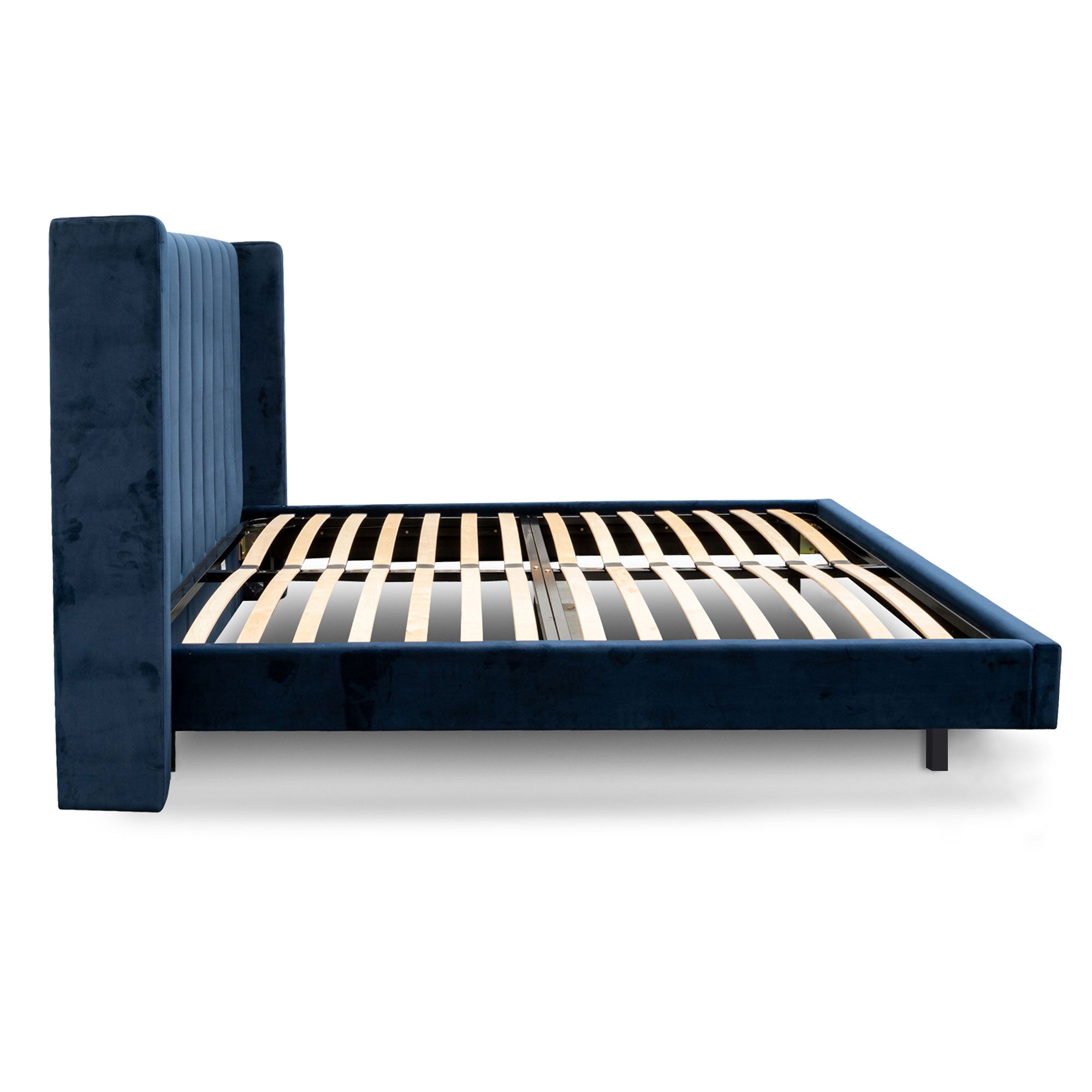 Mark King Bed Frame - Navy Velvet - Beds