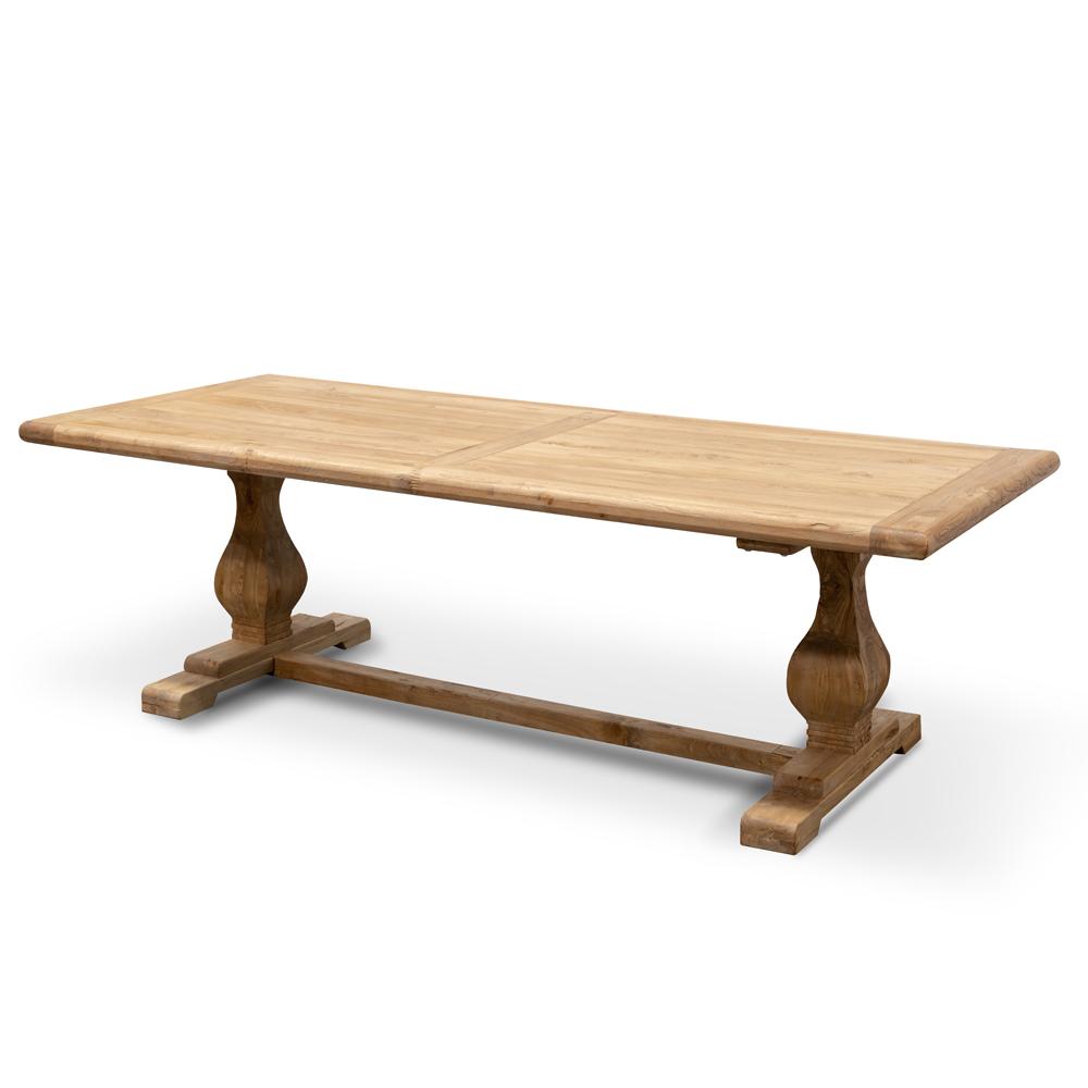 Mark Reclaimed 2.4m Ash Wood Dining Table - Rustic Natural - Dining Tables