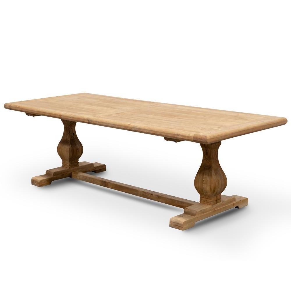 Mark Reclaimed Ash Wood Dining Table 1.98m - Rustic Natural - Dining Tables