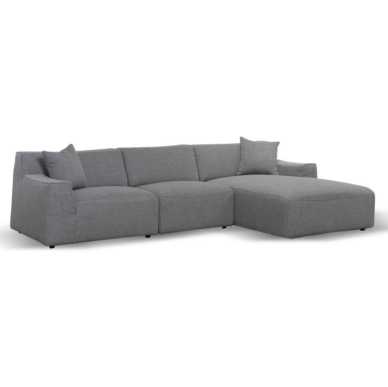 Mason 3S Right Chaise Sofa - Noble Grey - Sofas