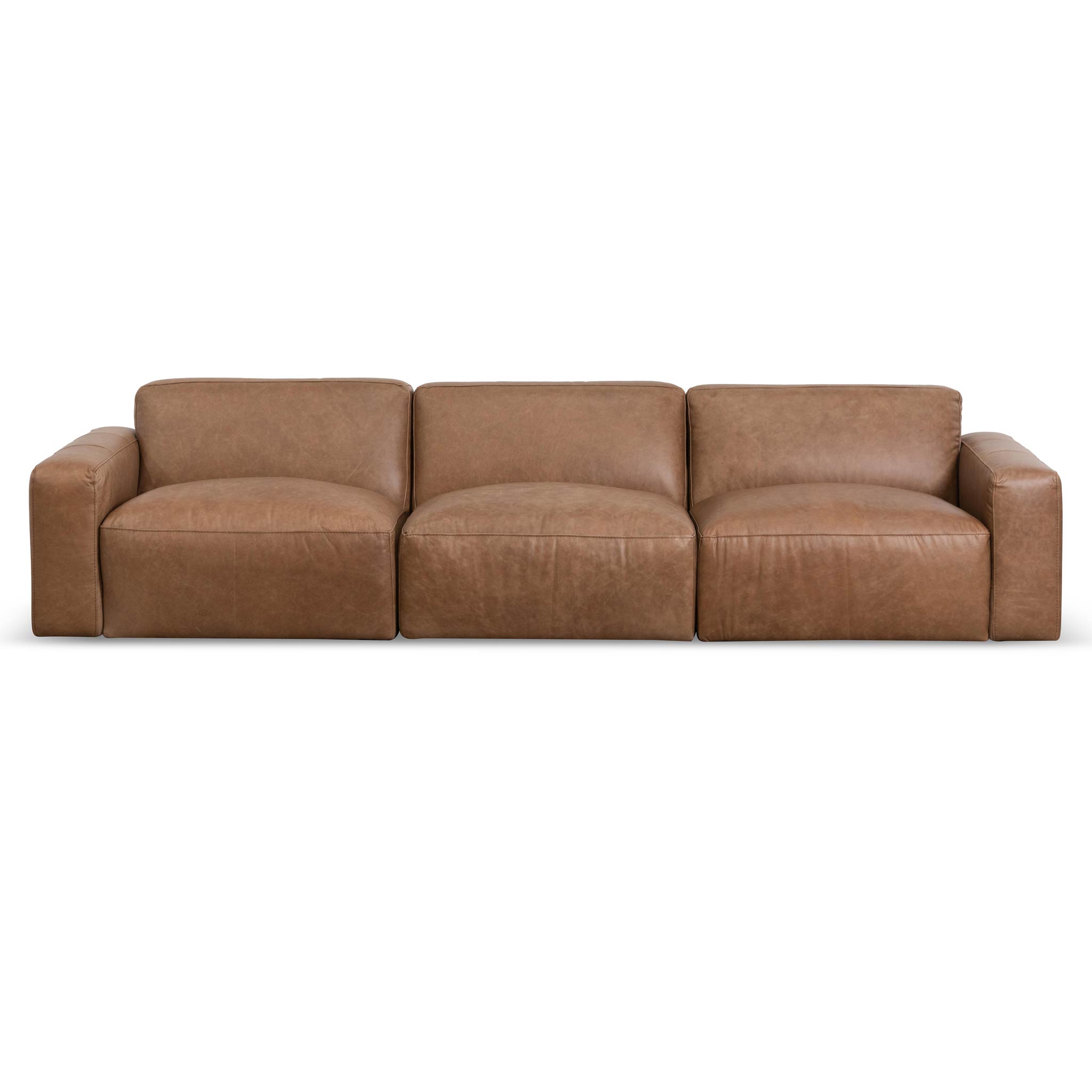 Matilda 3S Sofa - Saddle Brown Leather - Sofas